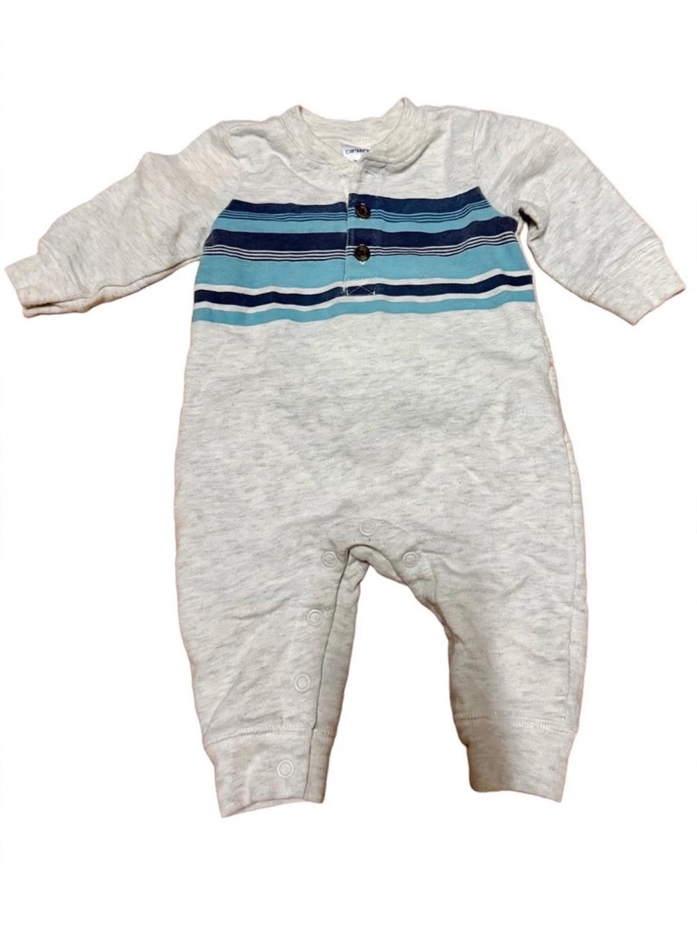 Carter's Baby Boy Striped Henley Romper Jumpsuit - 3 Months